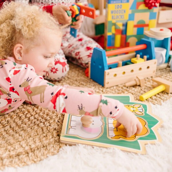 Jungle Friends Safari Animals Jumbo Peg Wooden Puzzle - Image 3