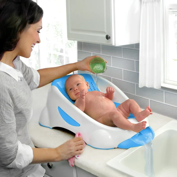 Clean Cradle Rigid Baby Bathtub, Plastic, Blue, Unisex - Image 2