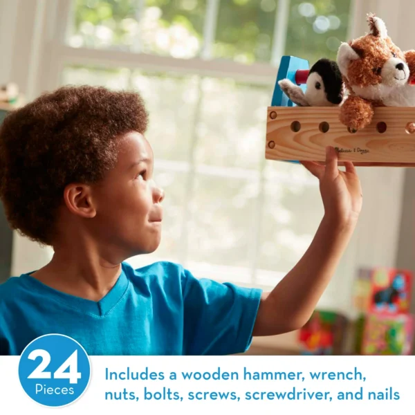Take-Along Tool Kit Wooden Construction Toy (24 pcs) - Image 2