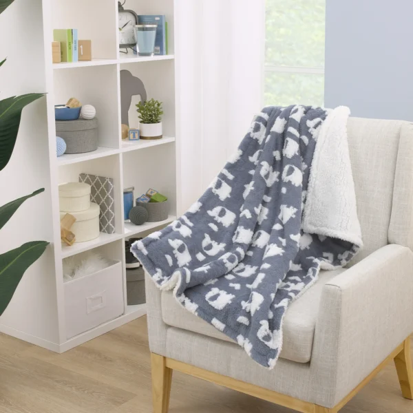 Blue Texture Elephant Blanket for Infant Boys and Girls, 30" x 40" - Image 3