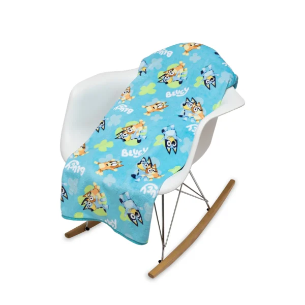 Coral Plush Toddler Blanket 40" x 50" Character Print in Blue - Image 3