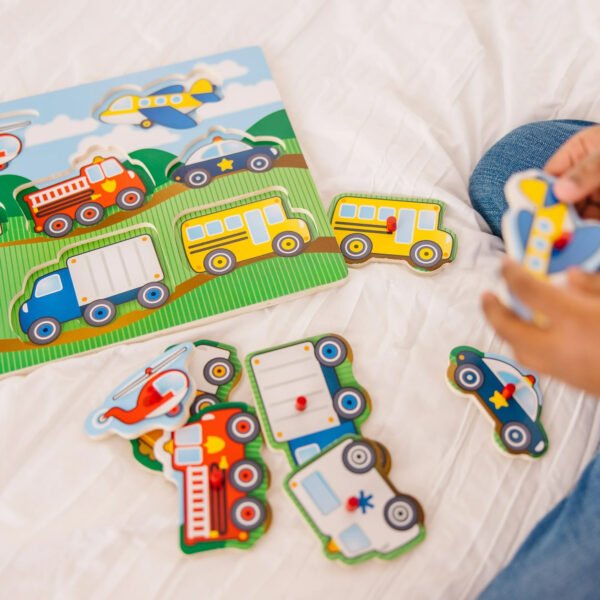 Doug Vehicles Wooden Peg Puzzle (8 pcs) - Image 2